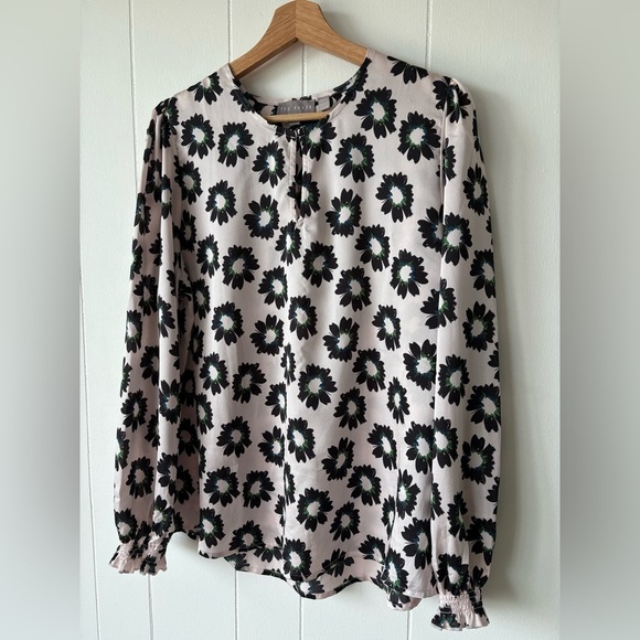 Ted Baker Floral Print Blouse Light Pink | Size Large - Picture 4 of 9